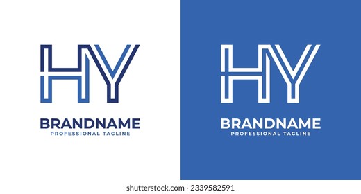 Letter HY Line Monogram Logo, suitable for business with HY or YH initials.