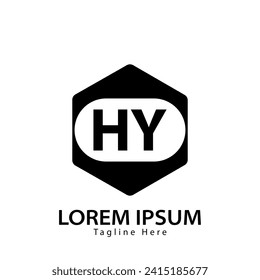 Brief HY Logo. HY-Logo-Design, Vektorgrafik für Kreativunternehmen, Unternehmen, Industrie