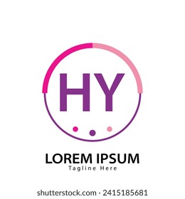 Brief HY Logo. HY-Logo-Design, Vektorgrafik für Kreativunternehmen, Unternehmen, Industrie