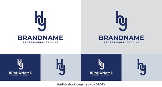 Letter HY Monogram Logo Set, suitable for business with HY or YH initials.
