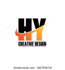 Letter HY einfaches Logo-Design, Vektorgrafik