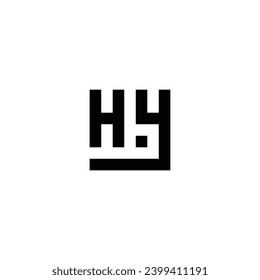 Letra Hy punto cuadrado símbolo geométrico símbolo simple vector
