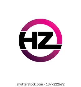 Letter HZ circle logo design vector