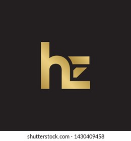 Letter hz linked lowercase logo design template elements. Gold letter Isolated on black  background. Suitable for business, consulting group company.