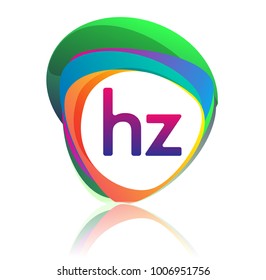 Letter HZ logo with colorful splash background, letter combination logo design for creative industry, web, business and company.