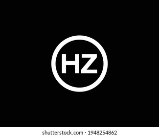 plantilla vectorial de diseño de logotipo hz de letra