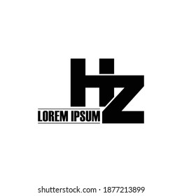 Letra HZ simple vector de diseño de logotipo