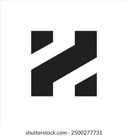 Letter Hz or Zh initial shape typography modern logo