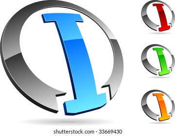 Letter "I"  3d vector icons such logos.
