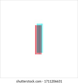 letter "I", anaglyph effect, editable vector