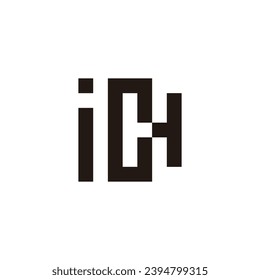 Letter i, c and H square geometric symbol simple logo vector