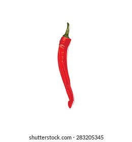 The letter "I" composed of red chili peppers. Vector Illustration. 