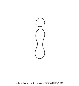 letter i, drawing, vector illustration