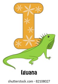 Letter Iguana Alphabet Children Stock Vector (Royalty Free) 82108027 ...