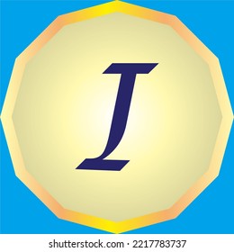 letter "I" with an interesting font and color in vector form