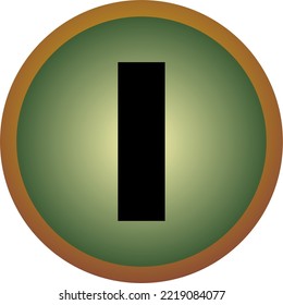letra "I" con un tipo de letra y color interesante en forma vectorial