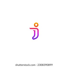 Letter I, j logo icon design template elements. II letter logo.