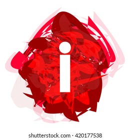 Letter i, logo design template element, little letter on red abstract, font style, vector illustration