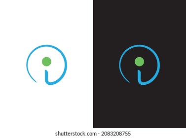 Letter ''i'' merging into the circle and forming a unique shape.
