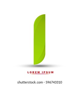 Letter I, Modern concept. elegant and simple typographic .Twisted gradient green