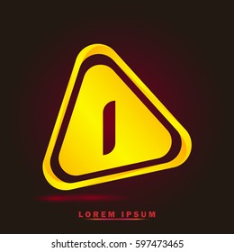 Letter I. Modern concept, elegant and simple typographic. Golden with triangle