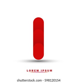 Letter I. modern concept and elegant typographic . red