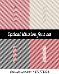 Letter I, Optical illusion pixel font set