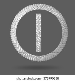 The letter I. Polygonal letter. Abstract Creative concept vector background. Vector Illustration eps 10 for your design