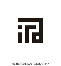 Letter i, r, a square geometric symbol simple logo vector