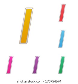 Letter I, set of colour variants, on a white background. Vector