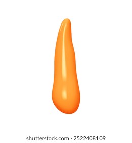 letter I. letter sign orange soft color. Realistic 3d design in cartoon liquid paint style. Isolated on white background. vector illustration