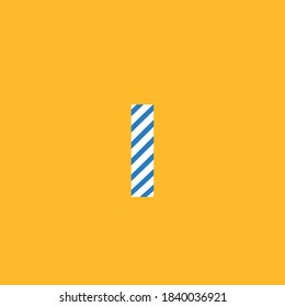 letter I, symbol with white and blue lines editable vector