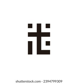 Letter i, t, c, J and L squares geometric symbol simple logo vector