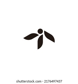 Letter i, three leaves geometric symbol simple logo vector