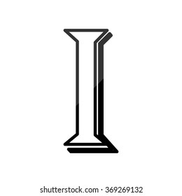 Letter I, vector alphabet
