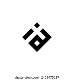Buchstaben i, x und ein quadratisches geometrisches Symbol, einfache Logo, Vektorgrafik