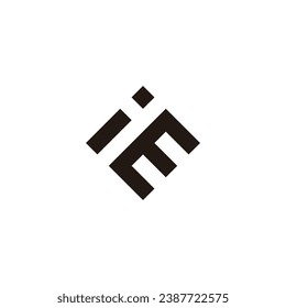 Letter i, y and E square geometric symbol simple logo vector