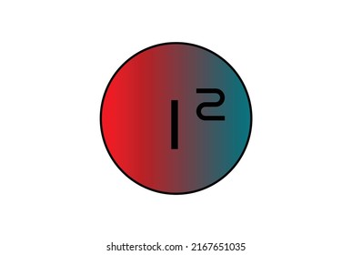 letter I2 logo vector design with circle