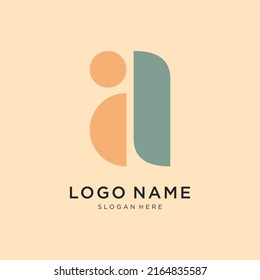 Letter ia linked lowercase logo design template elements. Suitable for business, consulting group company.