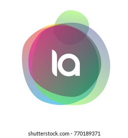 Letter IA logo with colorful splash background, letter combination logo design for creative industry, web, business and company.
