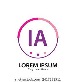 letter IA logo. IA logo design vector illustration for creative company, business, industry