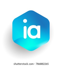 Letter IA logo in hexagon shape and colorful background, letter combination logo design for business and company identity.

