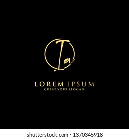 Letter Ia Logo. Initial Letter Design Vector Luxury Colors