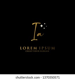 Letter Ia Logo. Initial Letter Design Vector Luxury Colors