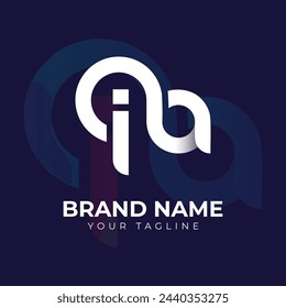 Letter ia logo, vector design template