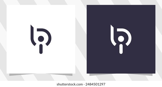 Letter ib bi with tech logo design vector