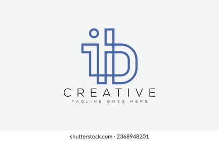 Plantilla de diseño de logotipo IB de carta ilustración vectorial