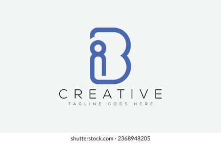 Plantilla de diseño de logotipo IB de carta ilustración vectorial