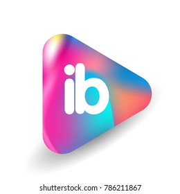 Letter IB logo in triangle shape and colorful background, letter combination logo design for business and company identity.
