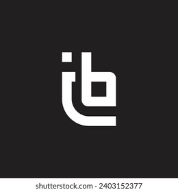 letter ib simple loop geometric logo vector 